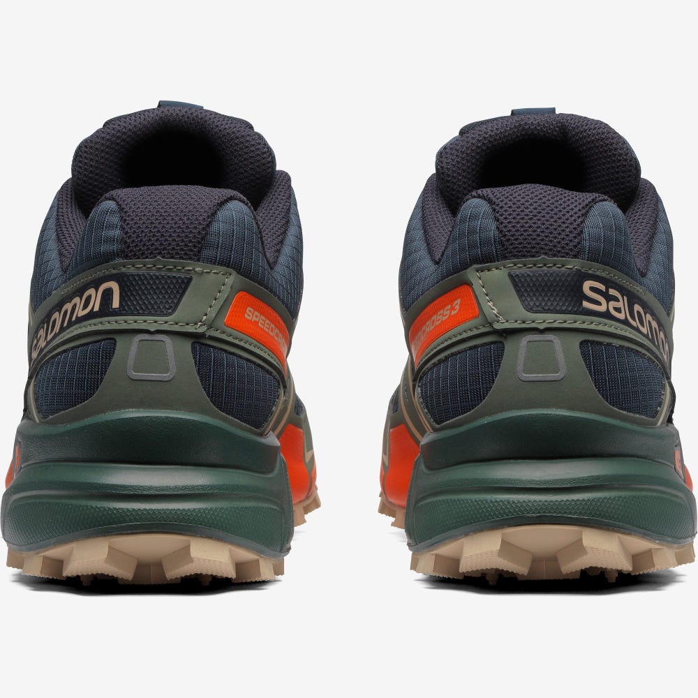 Salomon SPEEDCROSS 3 Férfi Sportcipő Sötétkék/Piros Narancssárga/Zöld | HCY453276