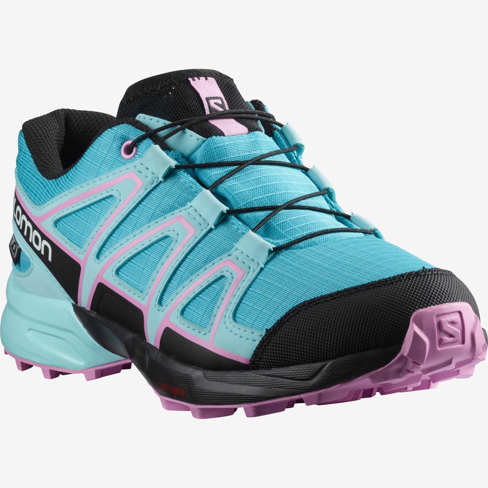Salomon SPEEDCROSS CLIMASALOMON™ WATERPROOF Gyerek Túrabakancs Kék/Türkiz/Lila | JXO347280