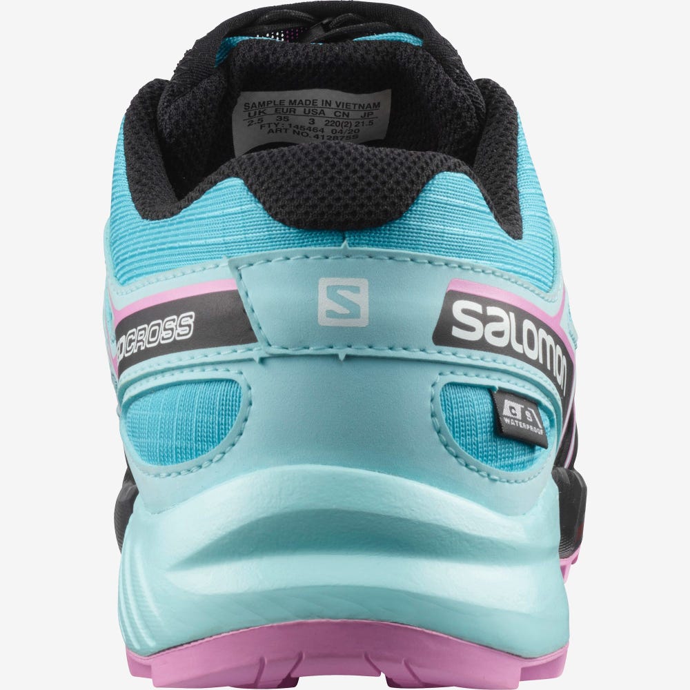 Salomon SPEEDCROSS CLIMASALOMON™ WATERPROOF Gyerek Túrabakancs Kék/Türkiz/Lila | JXO347280
