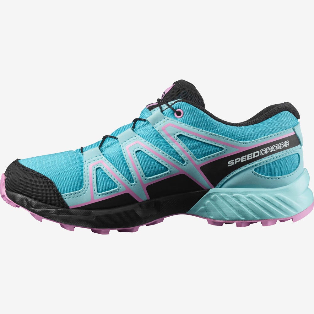 Salomon SPEEDCROSS CLIMASALOMON™ WATERPROOF Gyerek Túrabakancs Kék/Türkiz/Lila | JXO347280