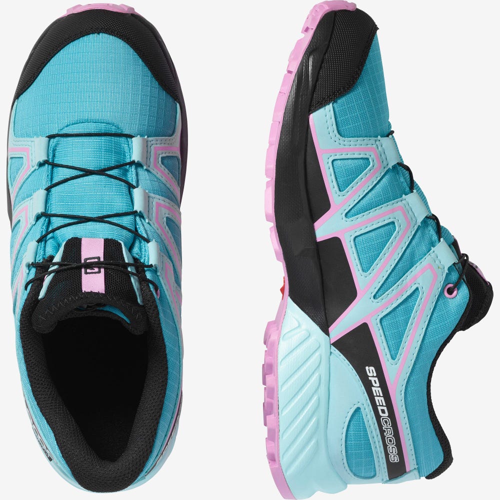 Salomon SPEEDCROSS CLIMASALOMON™ WATERPROOF Gyerek Túrabakancs Kék/Türkiz/Lila | JXO347280