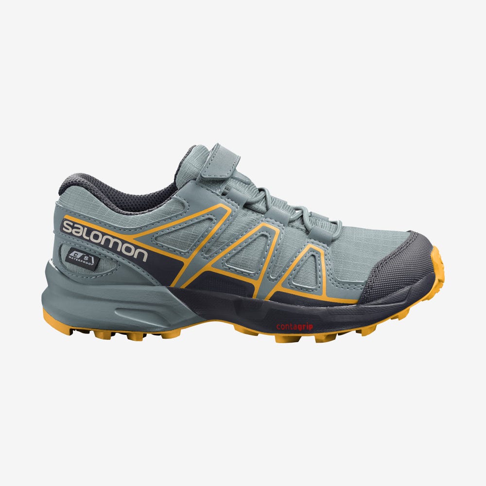 Salomon SPEEDCROSS CLIMASALOMON™ WATERPROOF Gyerek Terepfutó Cipő Zöld | ZLJ291643