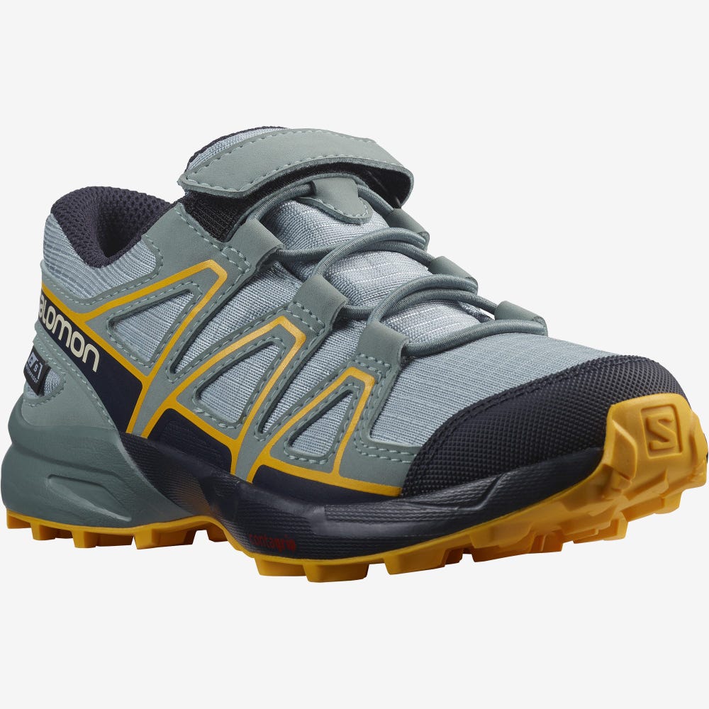 Salomon SPEEDCROSS CLIMASALOMON™ WATERPROOF Gyerek Terepfutó Cipő Zöld | ZLJ291643