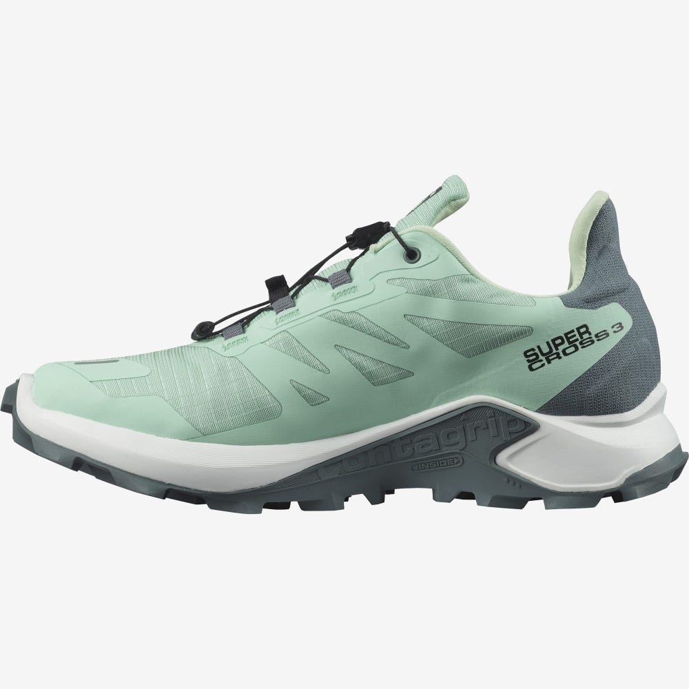 Salomon SUPERCROSS 3 GORE-TEX Női Terepfutó Cipő Zöld/Fehér | RLJ093726