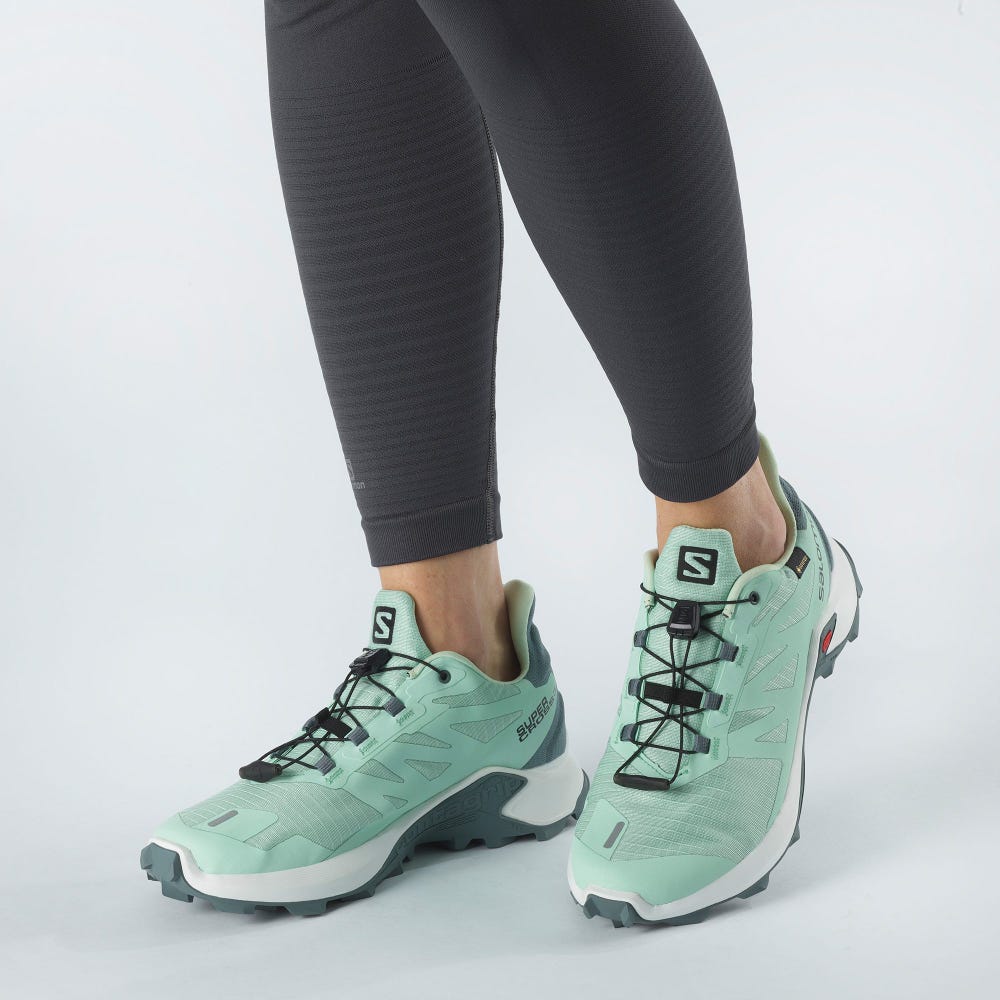 Salomon SUPERCROSS 3 GORE-TEX Női Terepfutó Cipő Zöld/Fehér | RLJ093726