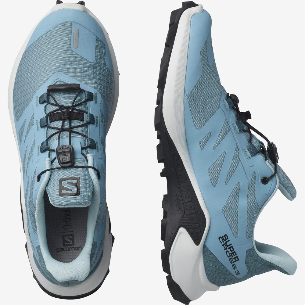 Salomon SUPERCROSS 3 Női Terepfutó Cipő Kék/Fehér | WYP029317