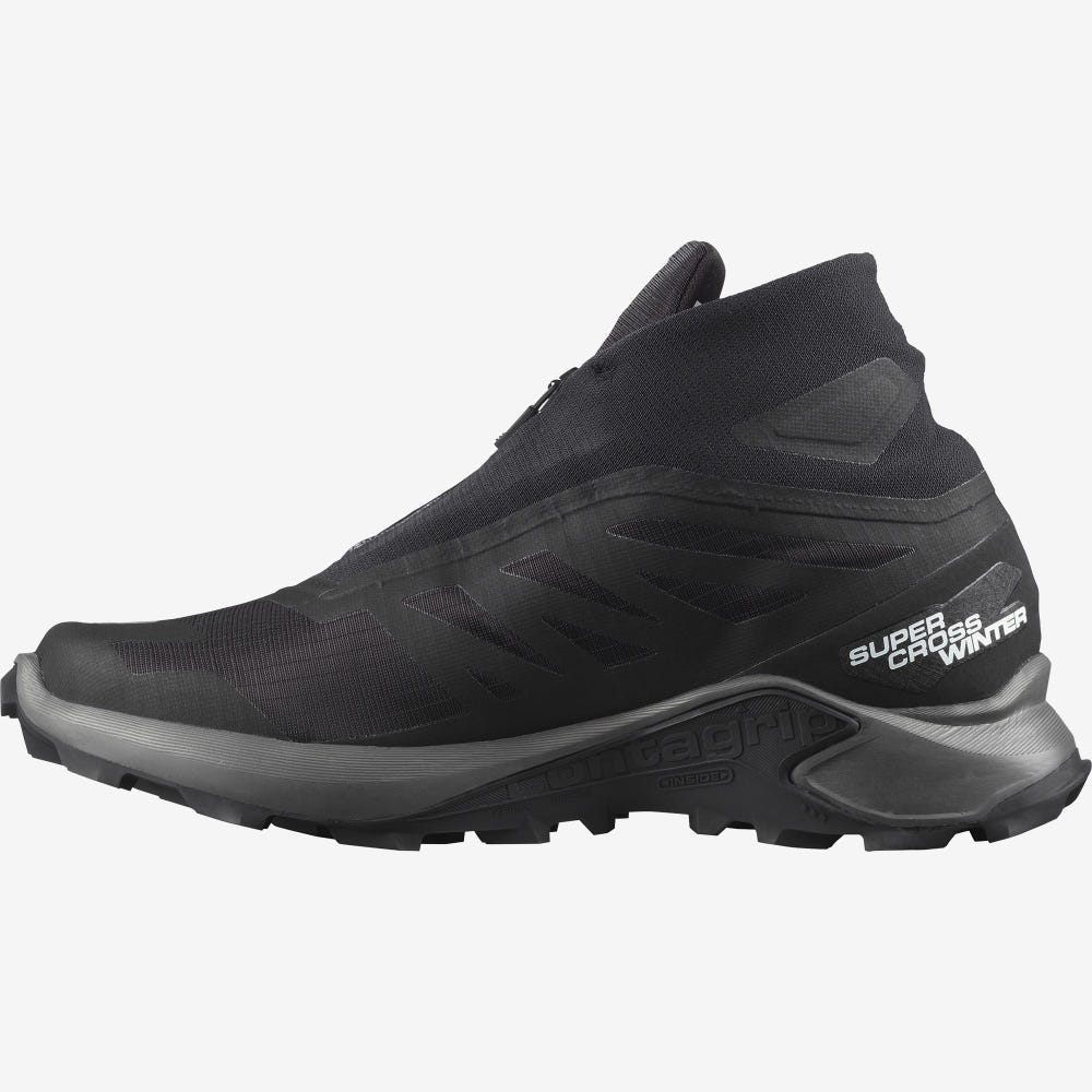 Salomon SUPERCROSS WINTER CLIMASALOMON™ WATERPROOF Férfi Terepfutó Cipő Fekete | HPU107926