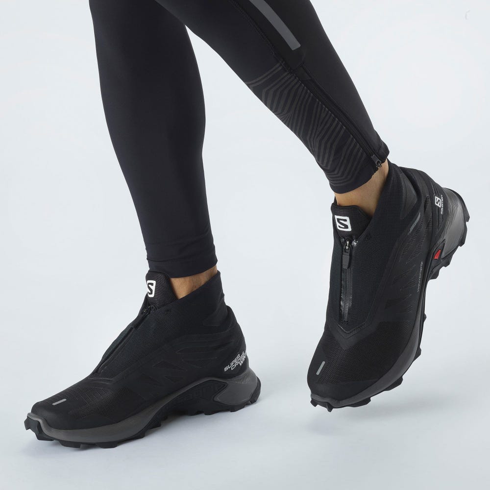 Salomon SUPERCROSS WINTER CLIMASALOMON™ WATERPROOF Férfi Terepfutó Cipő Fekete | HPU107926