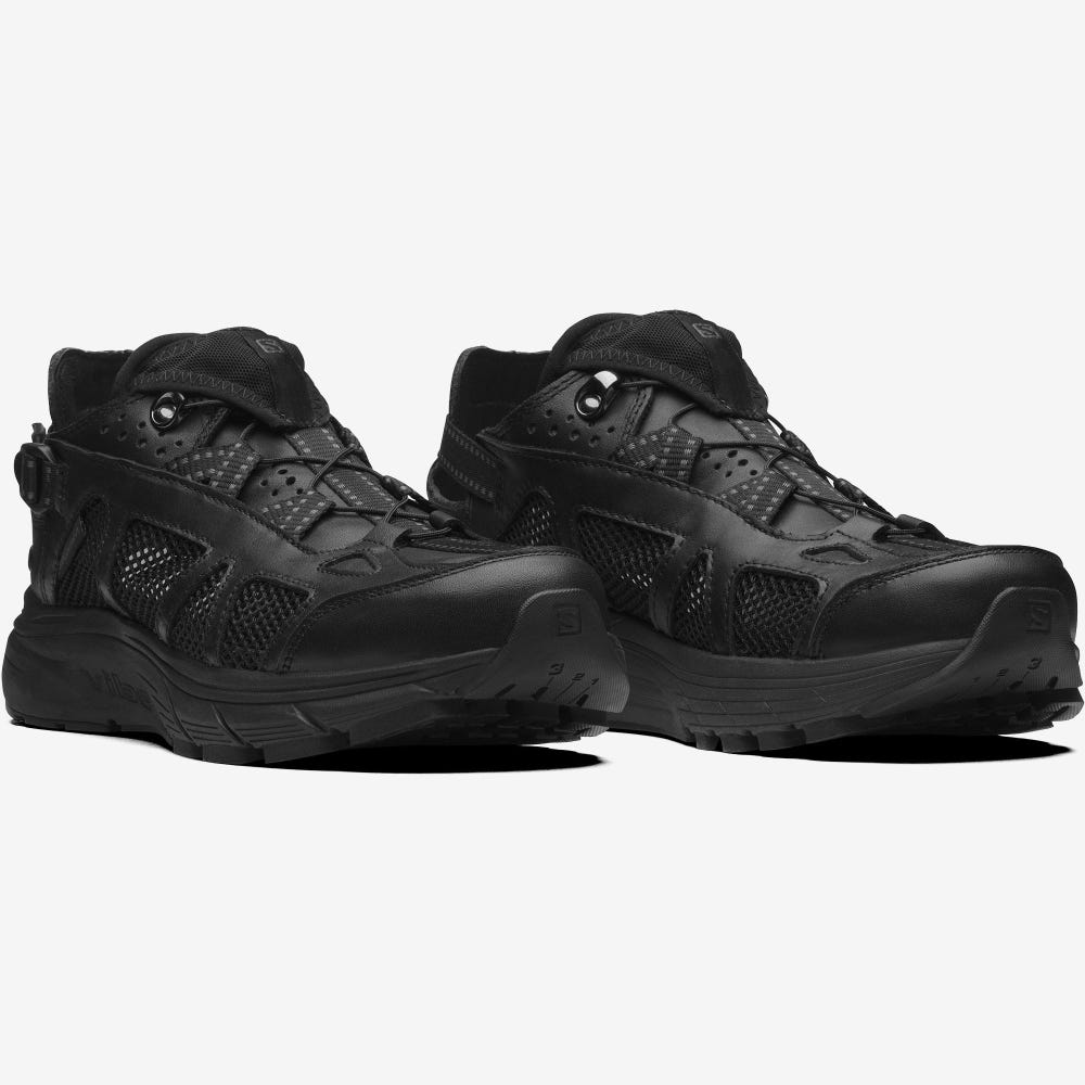 Salomon TECHSONIC LEATHER ADVANCED Férfi Sportcipő Fekete | KJU920364