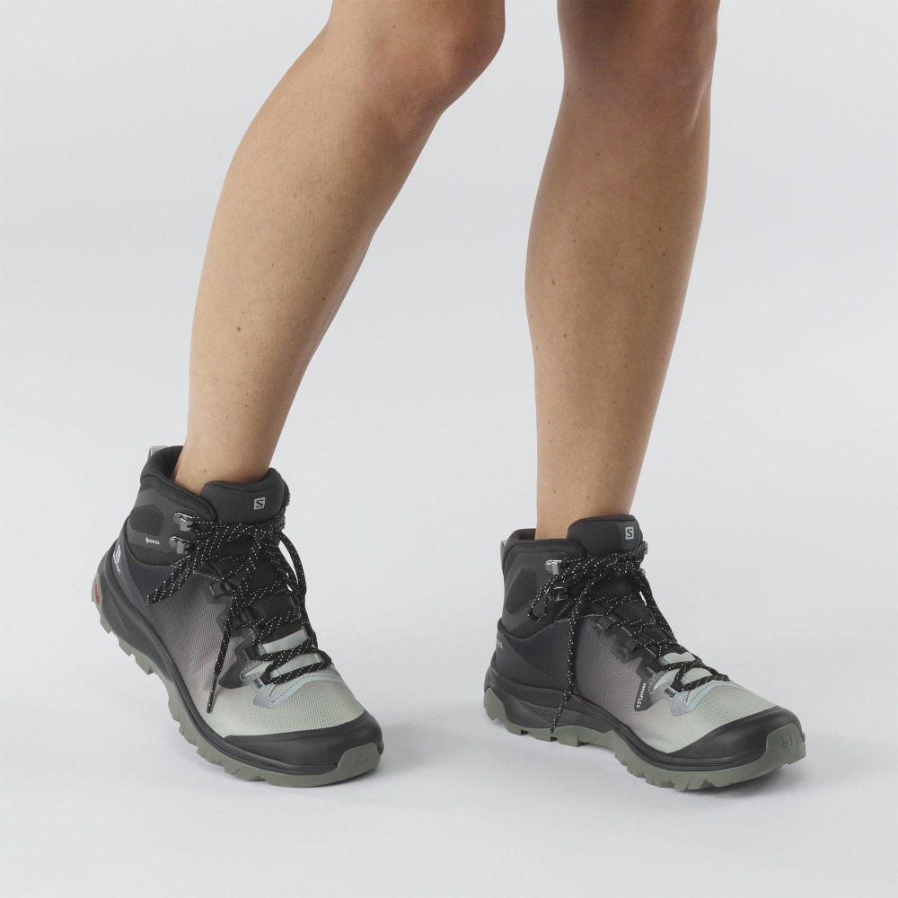 Salomon VAYA MID GORE-TEX Női Túrabakancs Világos Türkiz Szürke | FCP230569