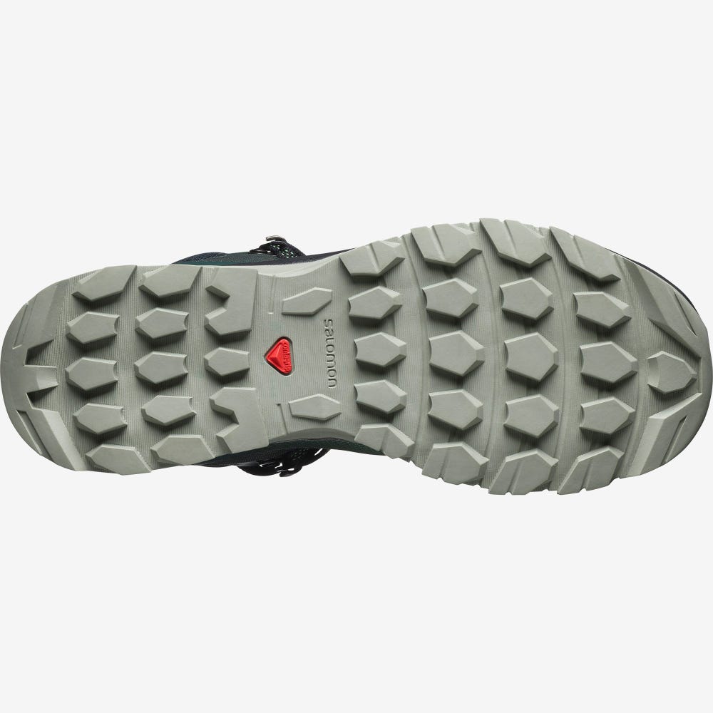 Salomon VAYA MID GORE-TEX Női Túrabakancs Zöld/Szürke | VKN068731