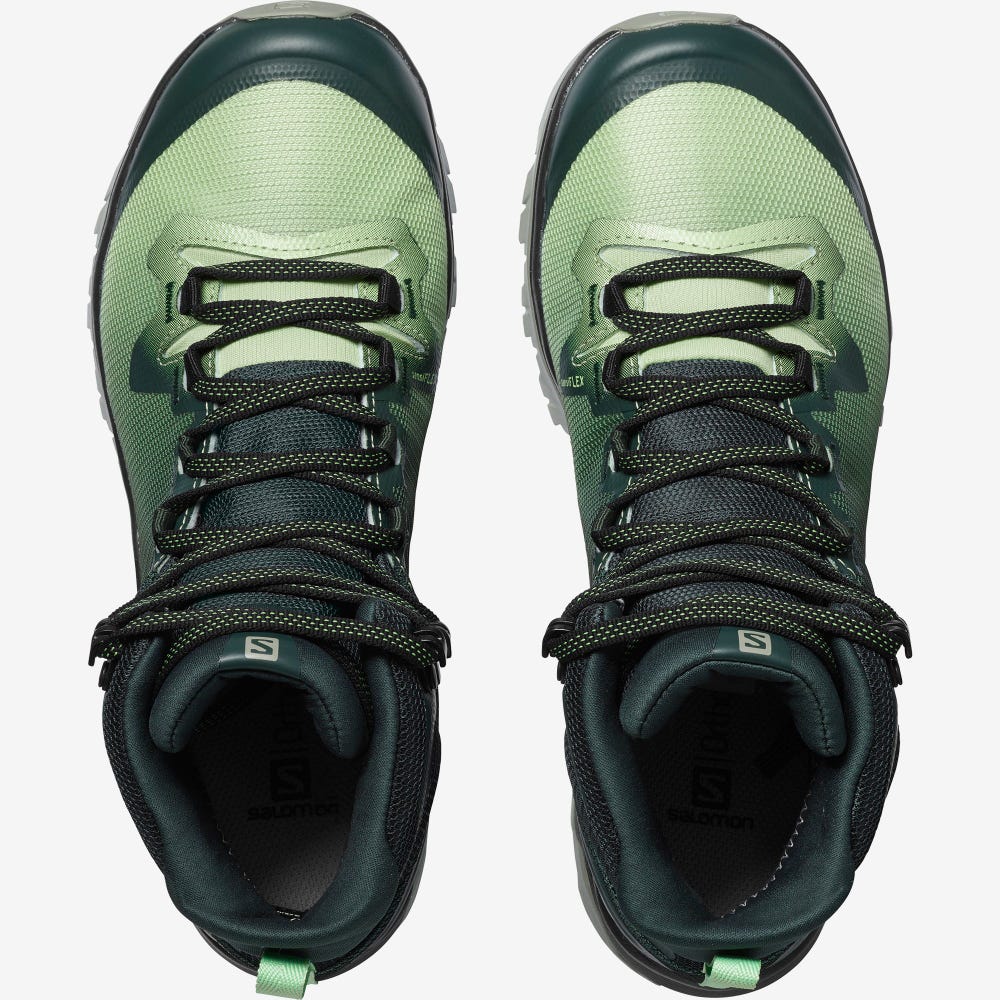 Salomon VAYA MID GORE-TEX Női Túrabakancs Zöld/Szürke | VKN068731