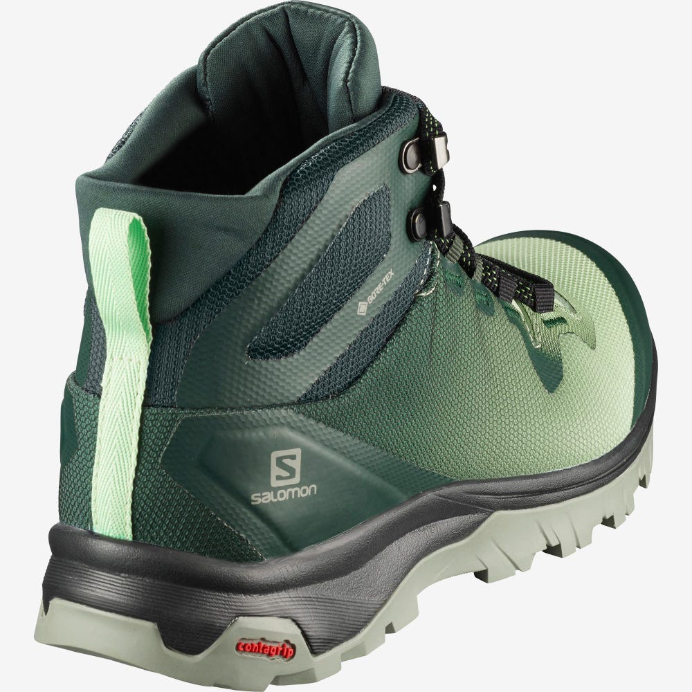 Salomon VAYA MID GORE-TEX Női Túrabakancs Zöld/Szürke | VKN068731