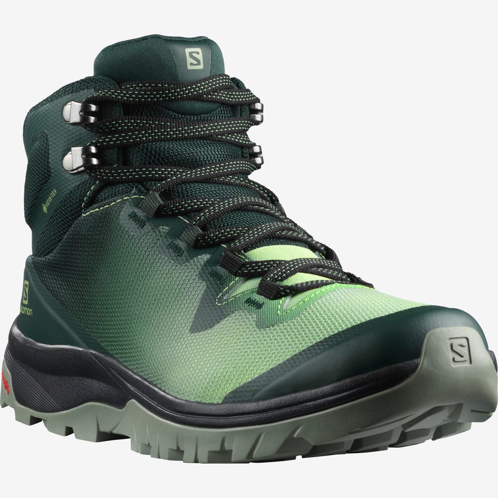 Salomon VAYA MID GORE-TEX Női Túrabakancs Zöld/Szürke | VKN068731