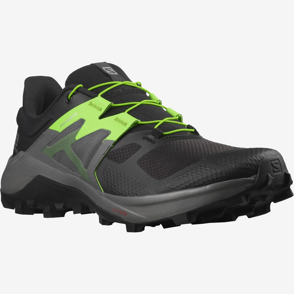 Salomon WILDCROSS 2 Férfi Terepfutó Cipő Fekete/Zöld | VQP573140