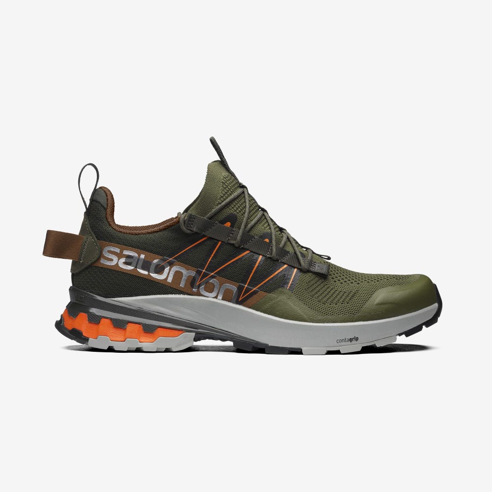Salomon XA COVER Férfi Sportcipő Olivazöld/Narancssárga | RLU438501