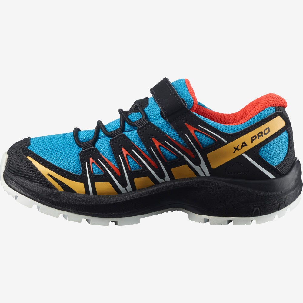 Salomon XA PRO 3D CSWP K Gyerek Terepfutó Cipő Kék/Fekete/Sárgabarack | AUS503412