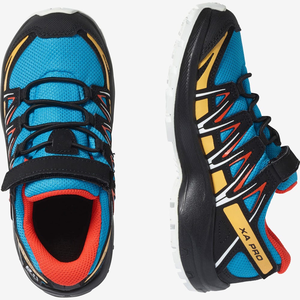 Salomon XA PRO 3D CSWP K Gyerek Terepfutó Cipő Kék/Fekete/Sárgabarack | AUS503412