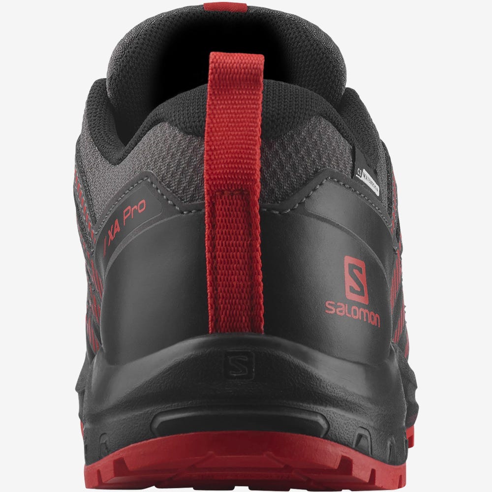 Salomon XA PRO V8 CLIMASALOMON™ WATERPROOF Gyerek Terepfutó Cipő Szürke/Fekete/Piros | OYD785360