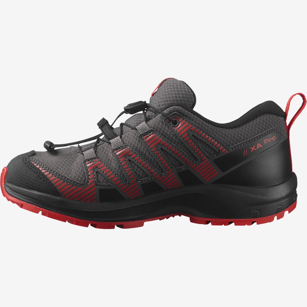 Salomon XA PRO V8 CLIMASALOMON™ WATERPROOF Gyerek Terepfutó Cipő Szürke/Fekete/Piros | OYD785360
