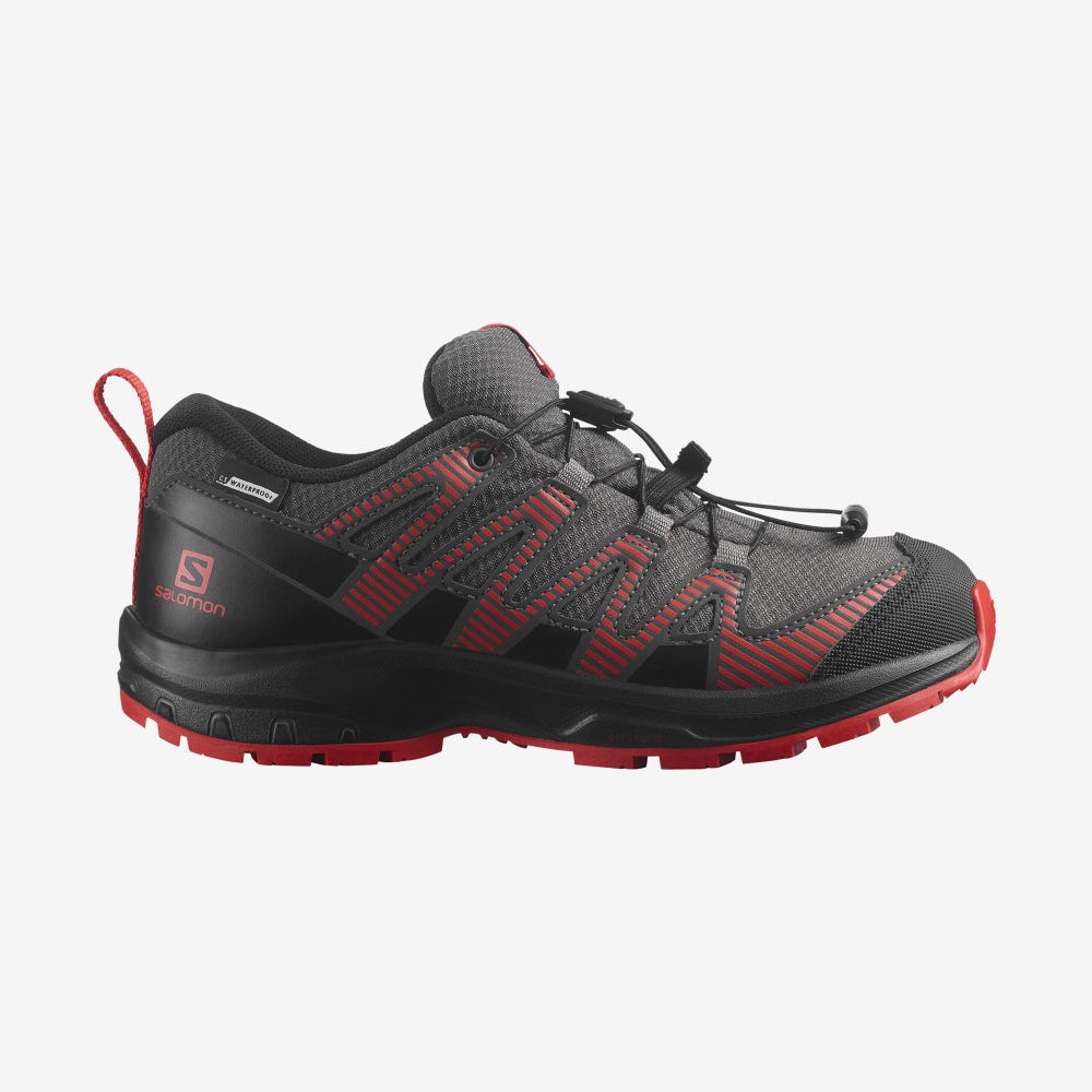 Salomon XA PRO V8 CLIMASALOMON™ WATERPROOF Gyerek Terepfutó Cipő Szürke/Fekete/Piros | OYD785360