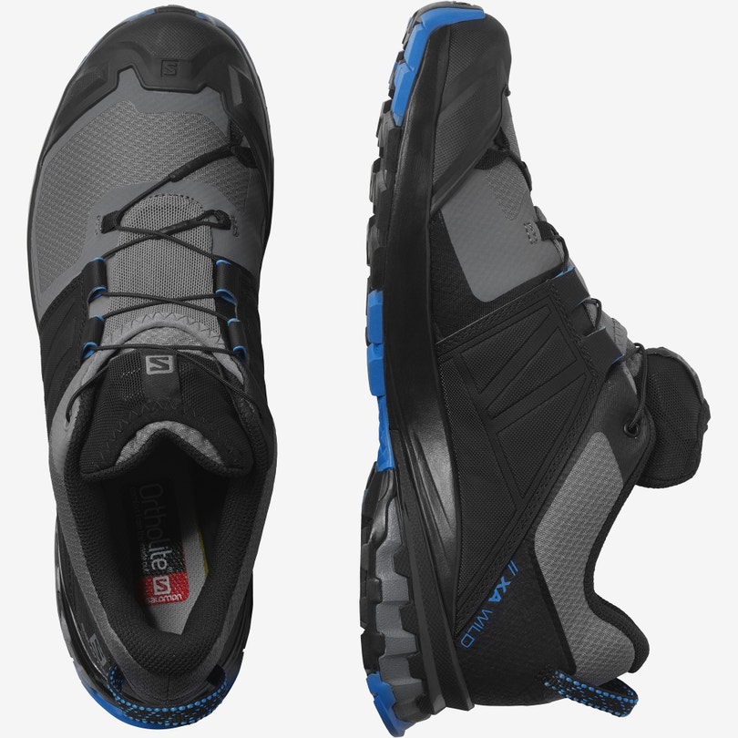 Salomon XA WILD Férfi Terepfutó Cipő Szürke/Fekete/Kék | EZN056148