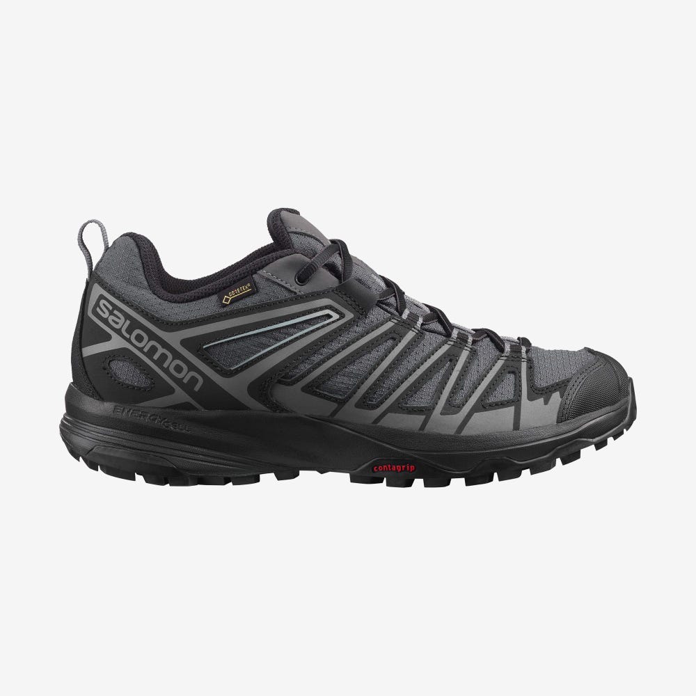 Salomon X CREST GORE-TEX Férfi Túracipő Szürke/Fekete | CEP185902