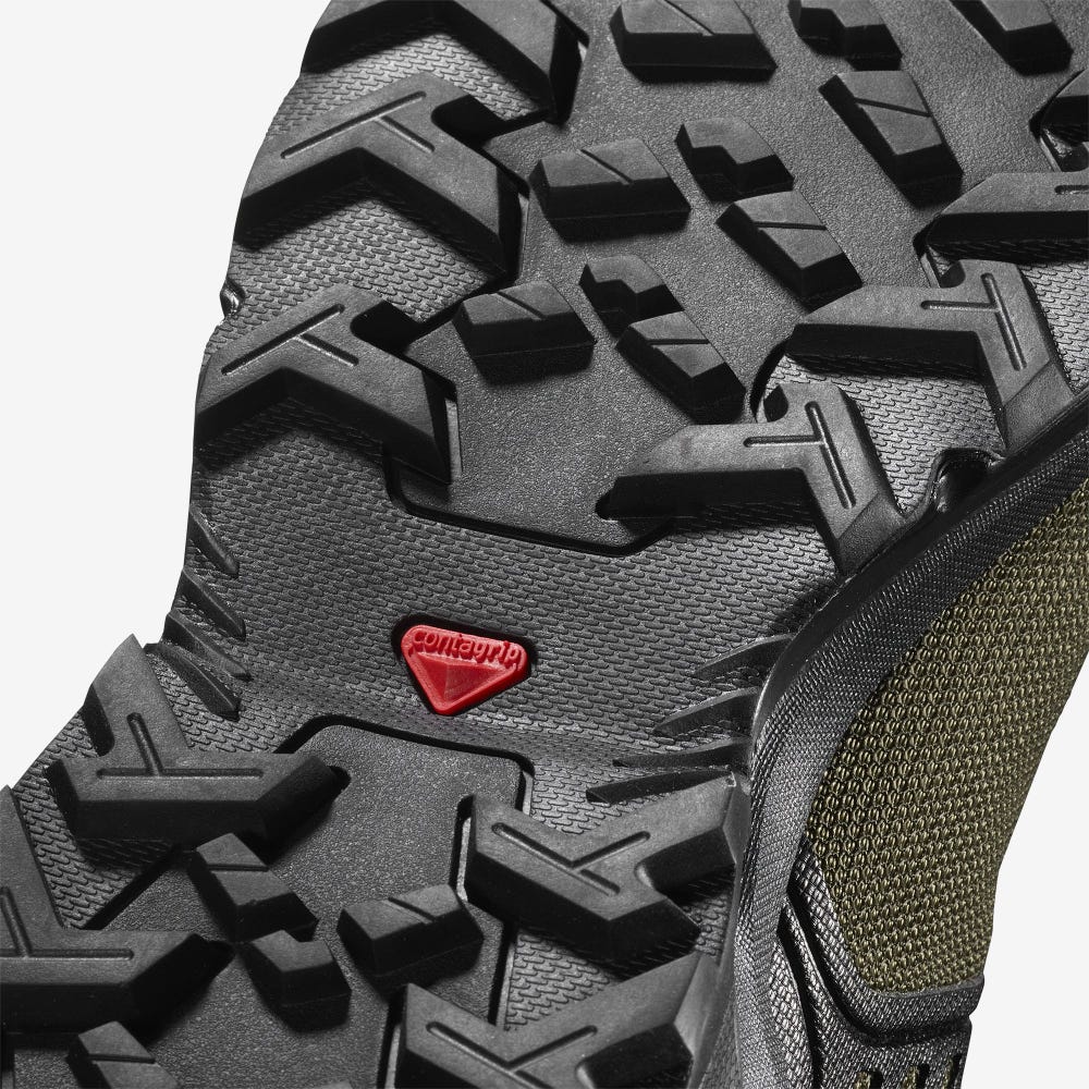 Salomon X RAISE GORE-TEX Férfi Túracipő Olivazöld/Fekete | CUE380524