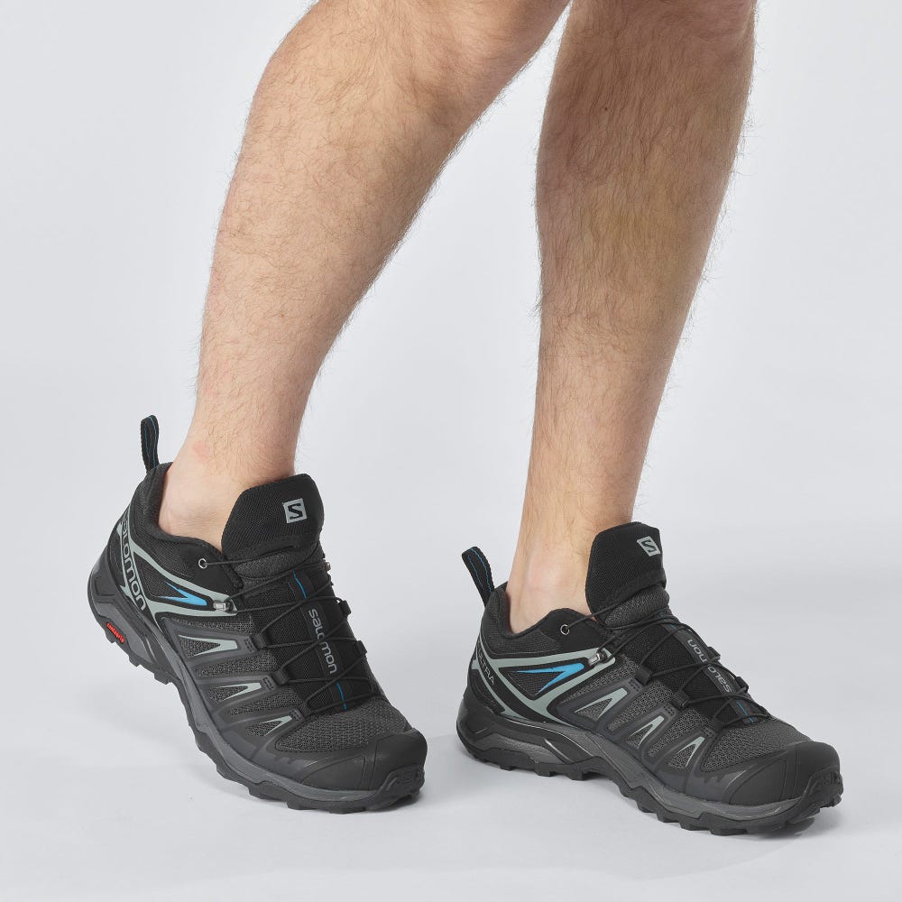 Salomon X ULTRA 3 Férfi Túracipő Fekete/Sötét Kék | DOF528713