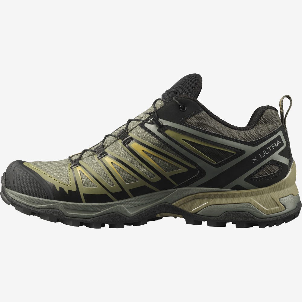 Salomon X ULTRA 3 GORE-TEX Férfi Túracipő Szürke/Zöld | YIG152938