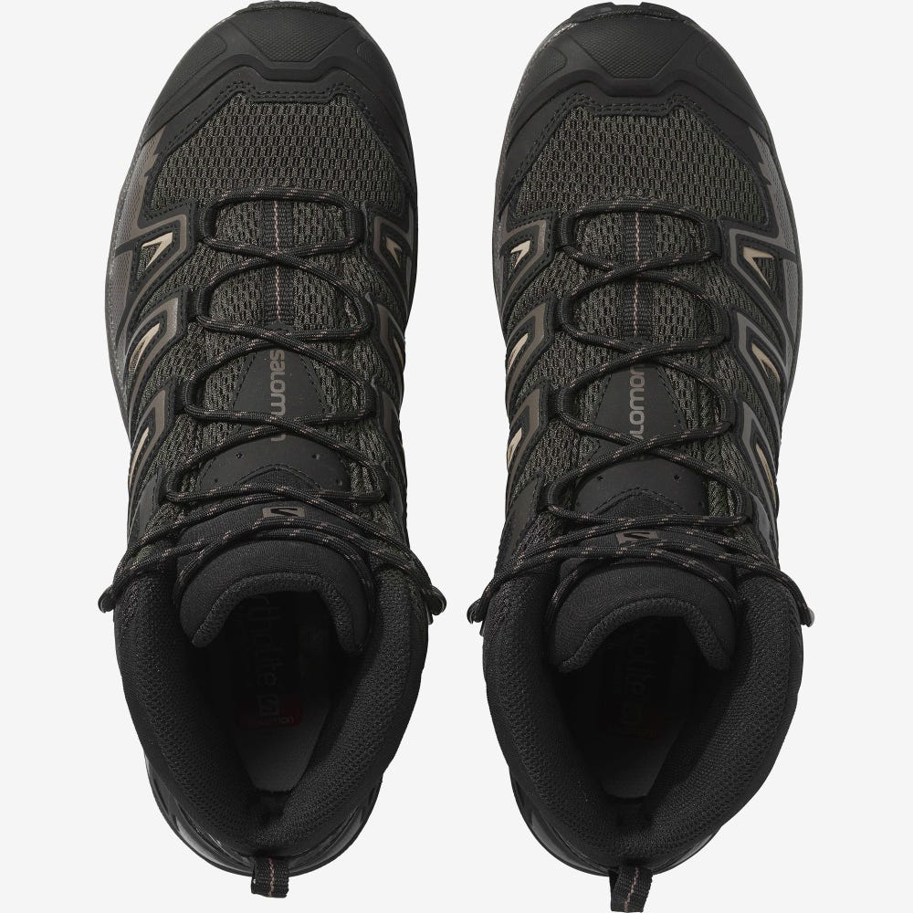 Salomon X ULTRA MID 3 AERO Férfi Túrabakancs Olivazöld/Fekete | ZAS604723