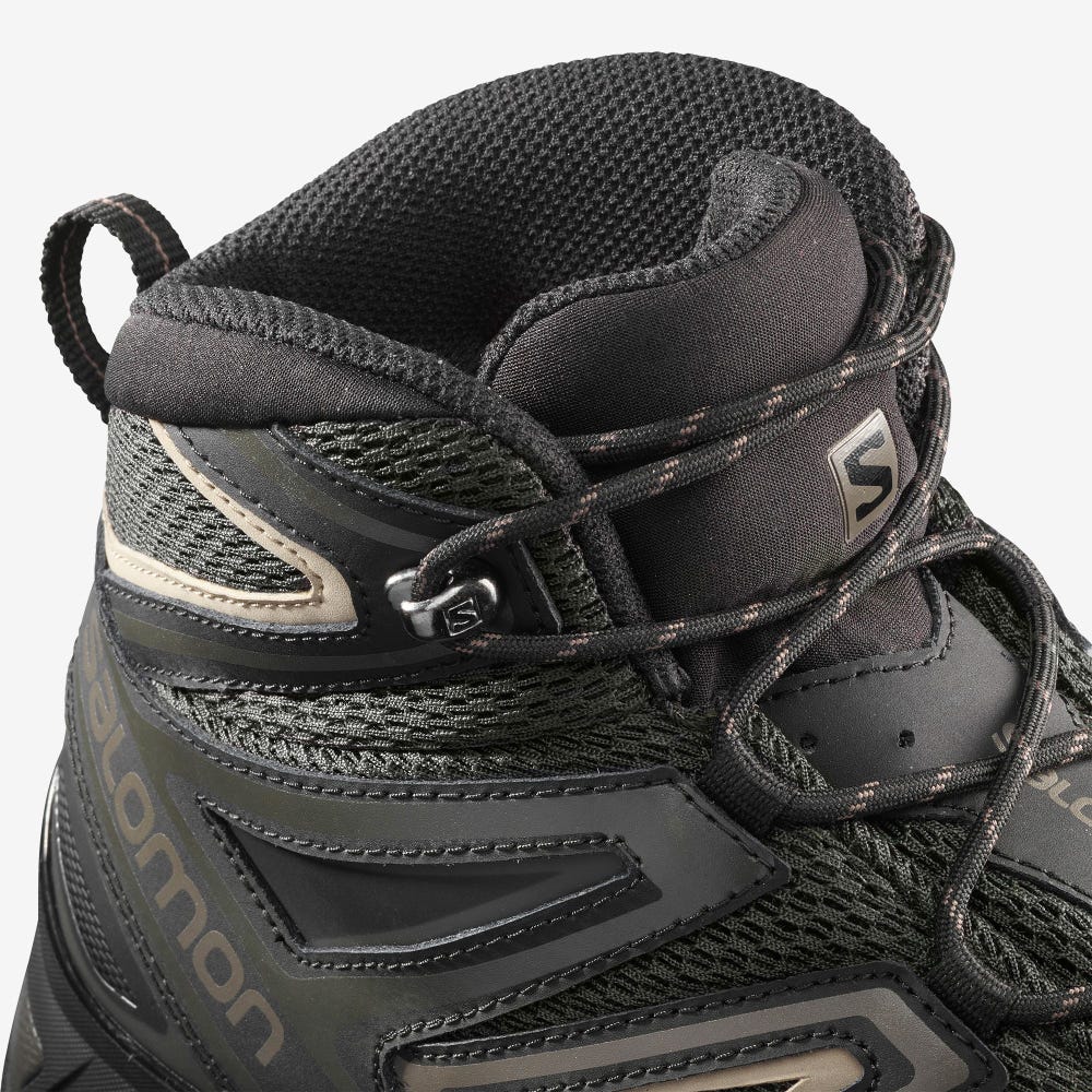 Salomon X ULTRA MID 3 AERO Férfi Túrabakancs Olivazöld/Fekete | ZAS604723