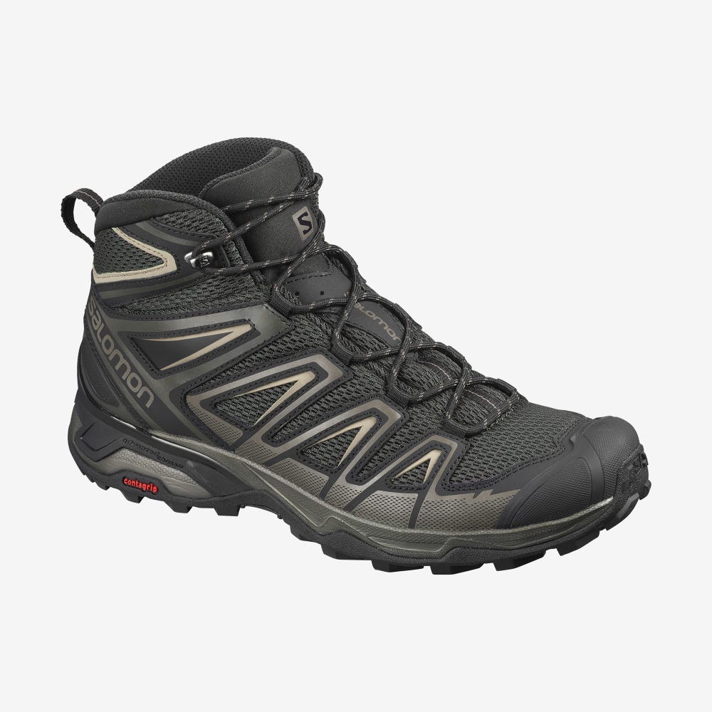Salomon X ULTRA MID 3 AERO Férfi Túrabakancs Olivazöld/Fekete | ZAS604723