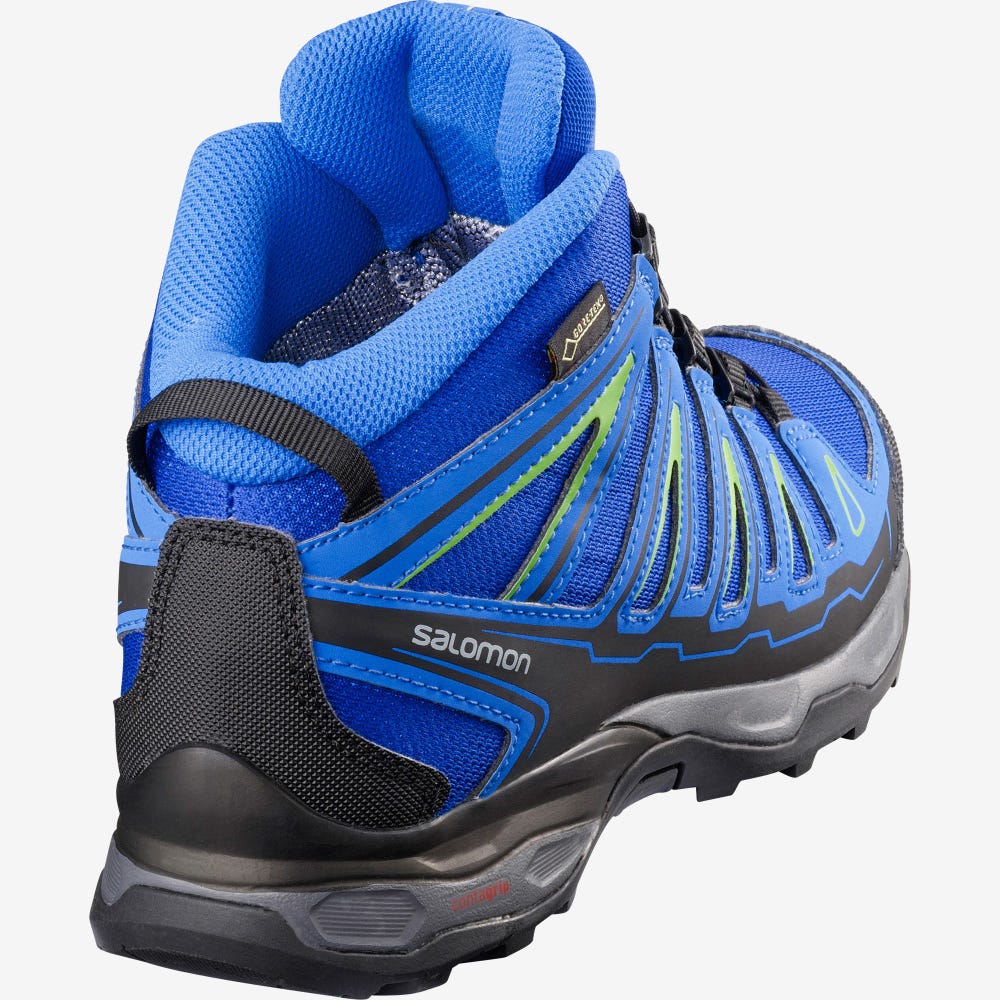 Salomon X-ULTRA MID GORE-TEX Gyerek Túrabakancs Kék/Világos Kék/Zöld | UOD368479