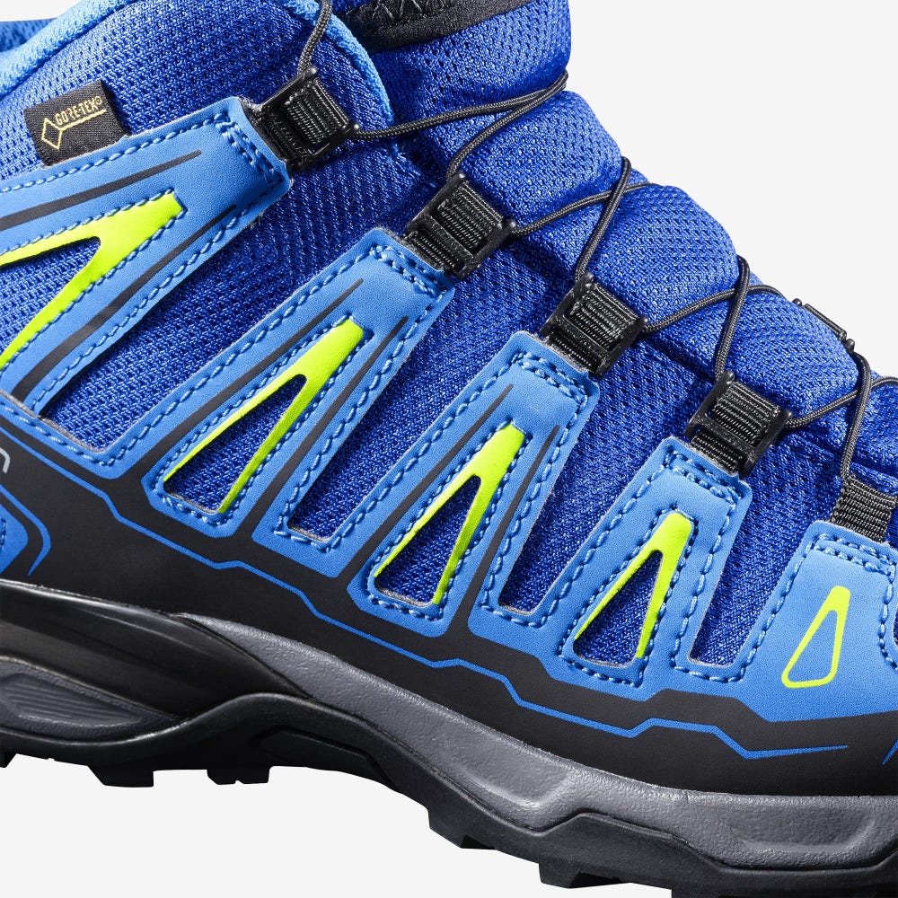 Salomon X-ULTRA MID GORE-TEX Gyerek Túrabakancs Kék/Világos Kék/Zöld | UOD368479