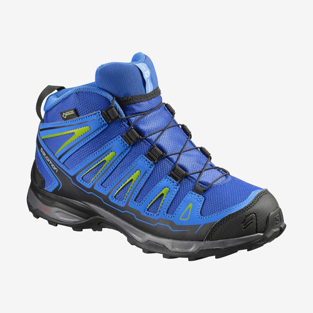 Salomon X-ULTRA MID GORE-TEX Gyerek Túrabakancs Kék/Világos Kék/Zöld | UOD368479