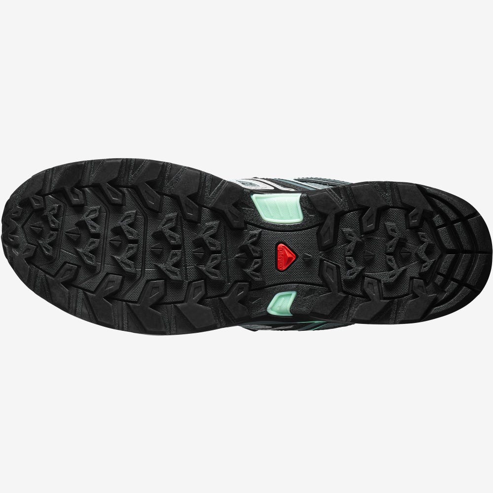 Salomon X ULTRA PIONEER CLIMASALOMON™ WATERPROOF Női Túracipő Szürke/Zöld | MZE394682