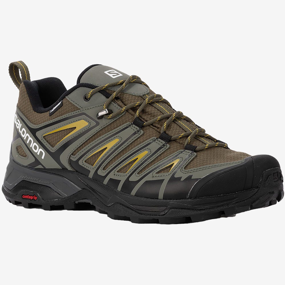 Salomon X ULTRA PIONEER CLIMASALOMON™ WATERPROOF Férfi Túracipő Olivazöld/Szürke | QEF350821