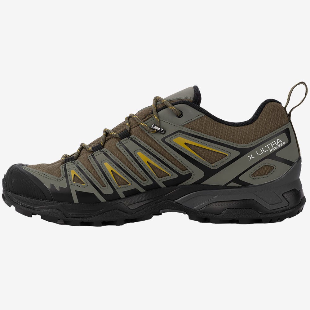 Salomon X ULTRA PIONEER CLIMASALOMON™ WATERPROOF Férfi Túracipő Olivazöld/Szürke | QEF350821