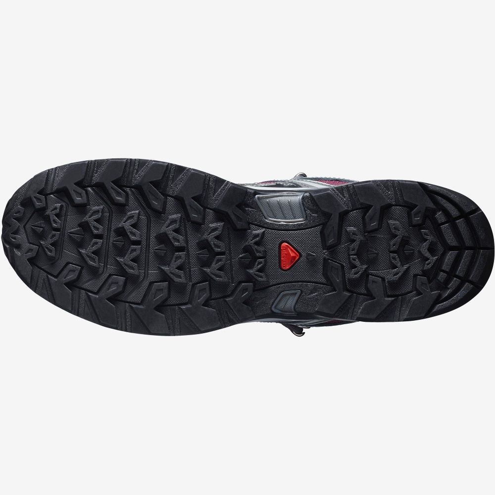Salomon X ULTRA PIONEER MID CLIMASALOMON™ WATERPROOF Női Túrabakancs Bordó/Szürke Zöld | VZL872634