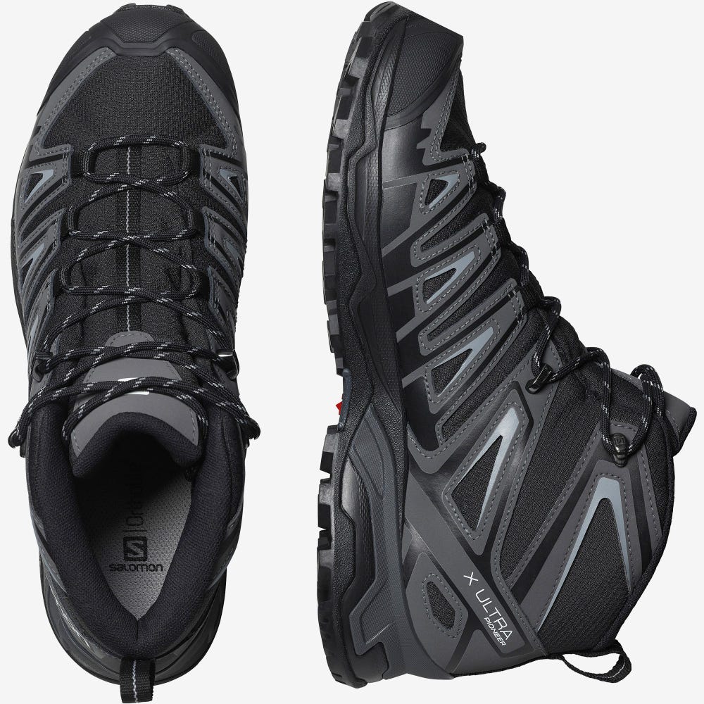 Salomon X ULTRA PIONEER MID CLIMASALOMON™ WATERPROOF Férfi Túrabakancs Fekete | YKB543017