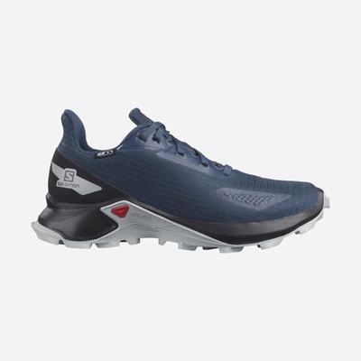Salomon ALPHACROSS BLAST CLIMASALOMON™ WATERPROOF Gyerek Terepfutó Cipő Sötét Kék/Fekete | LVX563019