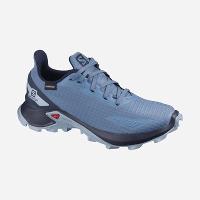 Salomon ALPHACROSS BLAST CLIMASALOMON™ WATERPROOF Gyerek Terepfutó Cipő Kék/Sötétkék/Kék | OEA507681