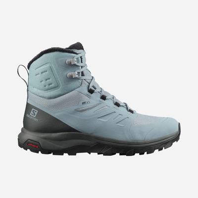 Salomon OUTBLAST THINSULATE™ CLIMASALOMON™ WATERPROOF Női Túrabakancs Zöld/Fekete | IXC420658
