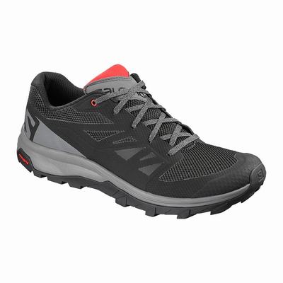 Salomon OUTLINE Férfi Túracipő Fekete/Piros | HUL480725