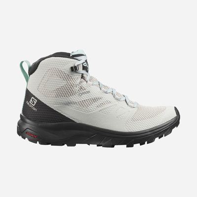 Salomon OUTLINE MID GORE-TEX Női Túrabakancs Bézs/Fekete/Türkiz | EIZ410826