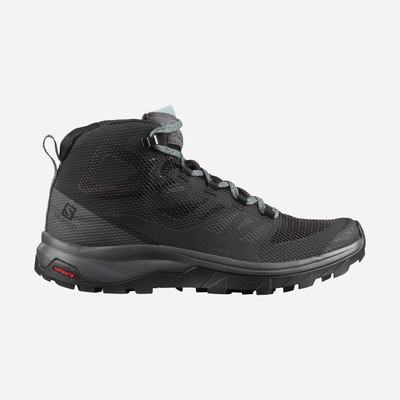 Salomon OUTLINE MID GORE-TEX Női Túrabakancs Fekete/Zöld | SQH796483