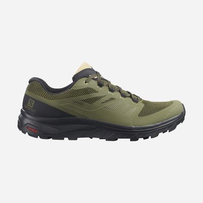 Salomon OUTLINE WIDE GORE-TEX Férfi Túracipő Olivazöld/Fekete | MHO928175