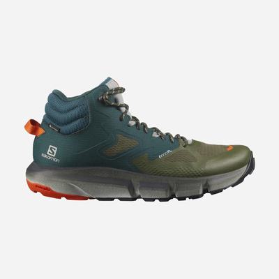 Salomon PREDICT HIKE MID GORE-TEX Férfi Túrabakancs MélyZöld/Olivazöld/Piros Narancssárga | HRY276541