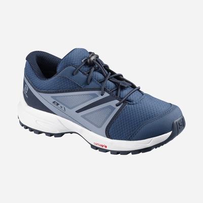 Salomon SENSE CLIMASALOMON™ WATERPROOF Gyerek Terepfutó Cipő Sötétkék/Szürke | BNO609873